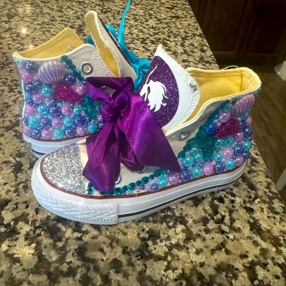 Mermaid bedazzle shoes